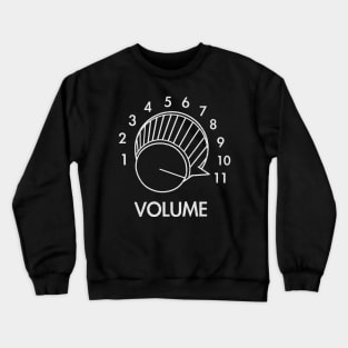 Guitar Volume Up To 11 Funny Musician Gift Music Rock (vintage distressed) Crewneck Sweatshirt